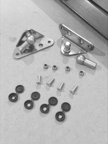 Gas strut bracket hardware